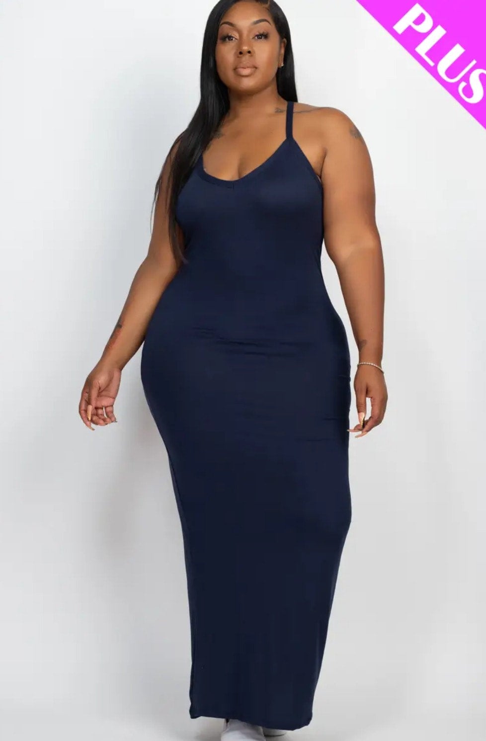 Plus Size Racer Back Maxi Dress GLC Amity Inc